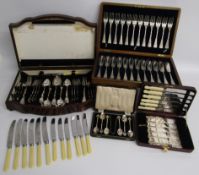James Dixon & Sons 6 place cutlery set, 12 setting fish cutlery, A Kesteven 12 piece knife and
