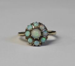 9ct gold opal cluster ring, 2.27g, size L / M