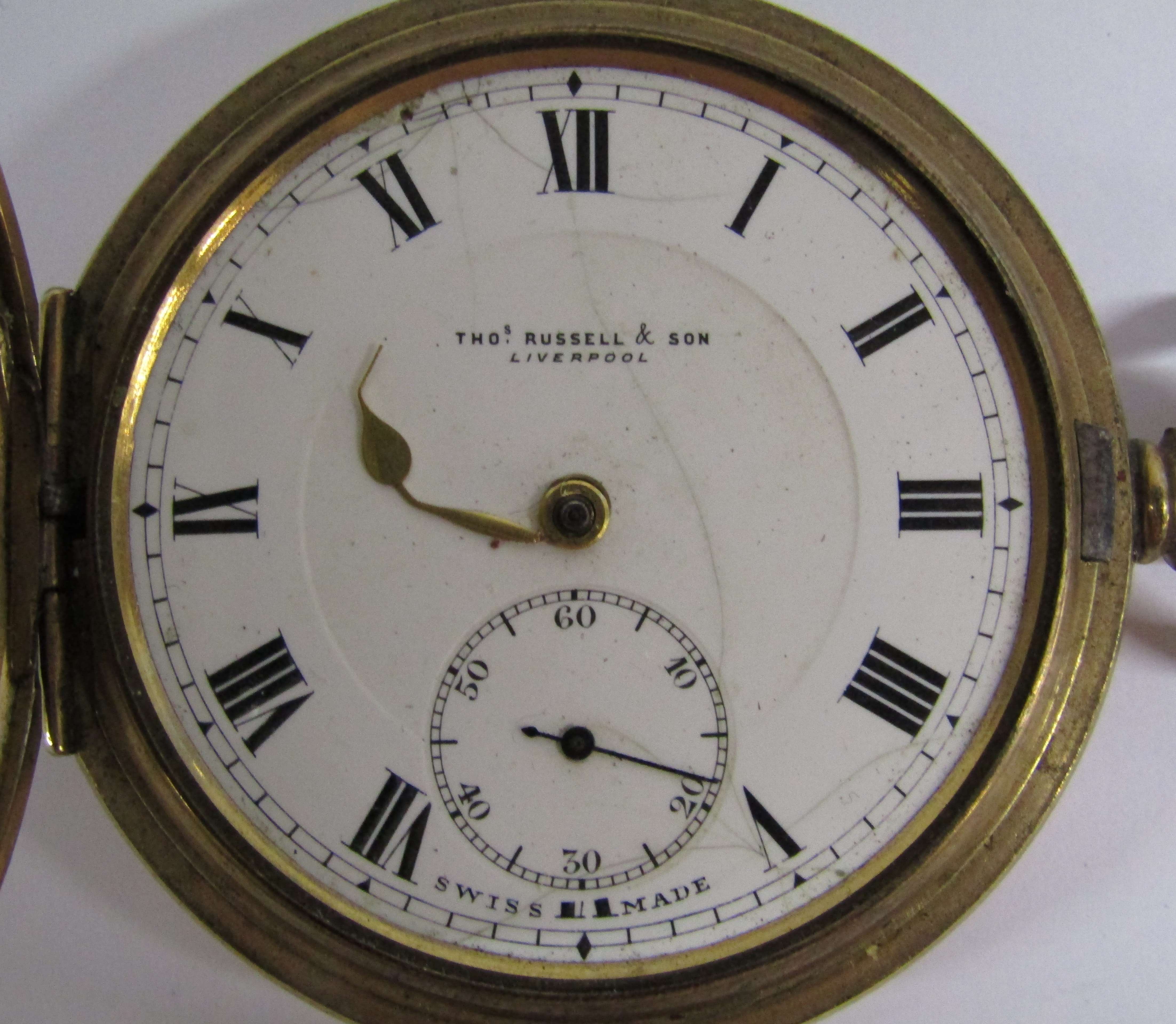 3 pocket watches - A.W.W. Co Waltham Mass gold plated, Thomas Russell & Son Liverpool gold plated - Image 8 of 18