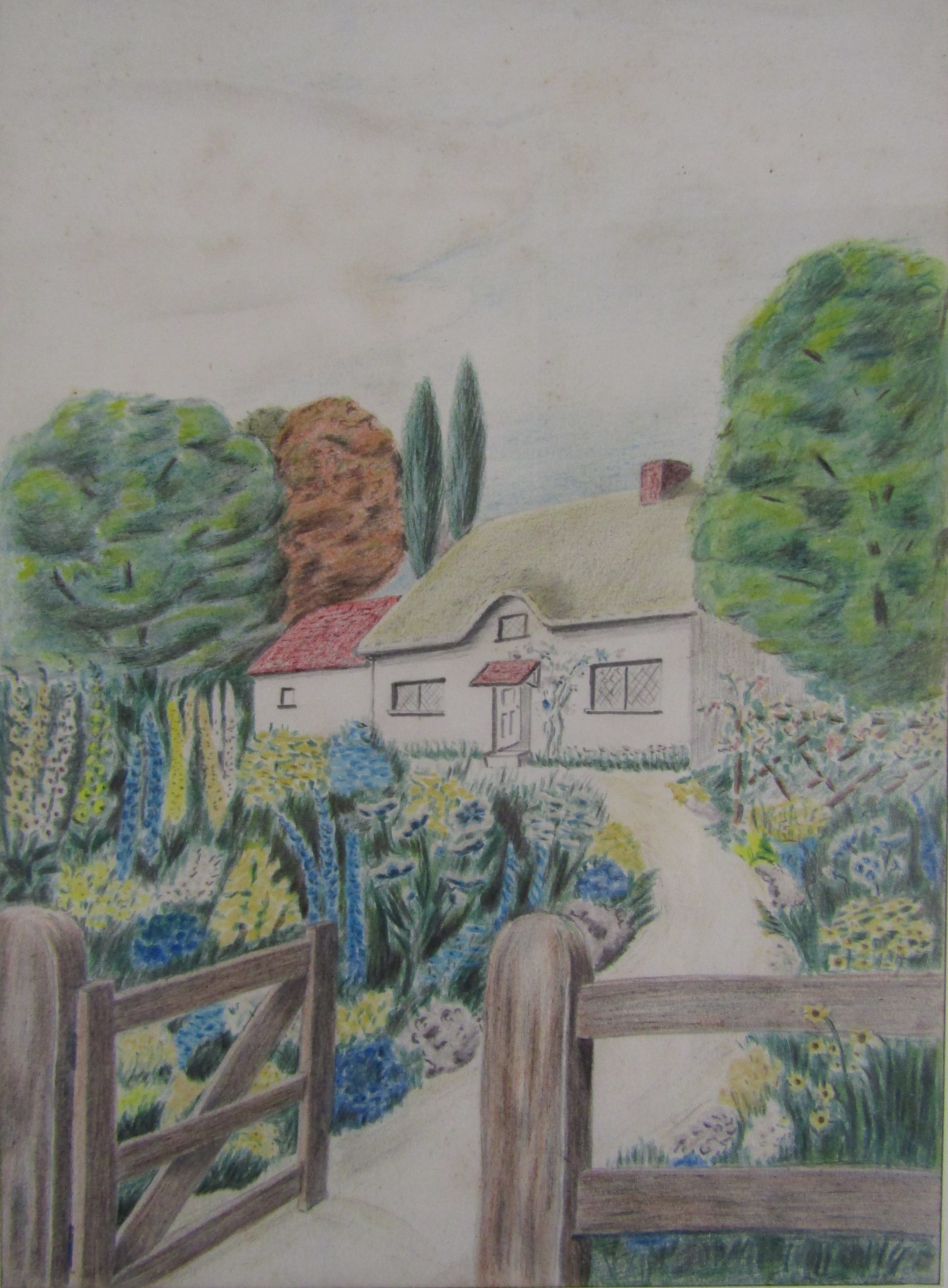 Collection of watercolour and pencil drawings - Image 7 of 9