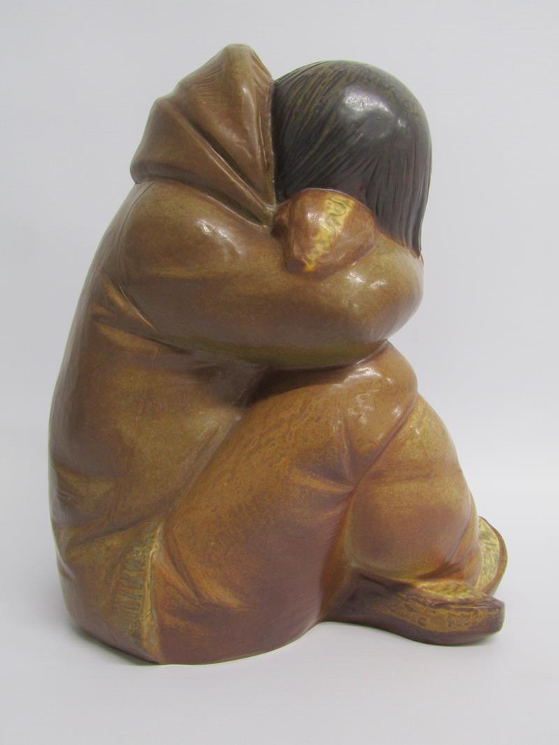 Lladro matt brown sleeping Eskimo - approx. 26cm tall - Image 3 of 5