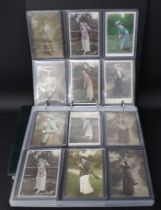 Album of approximately 242 postcards depicting lady golfers / actresses (including Gladys Cooper),
