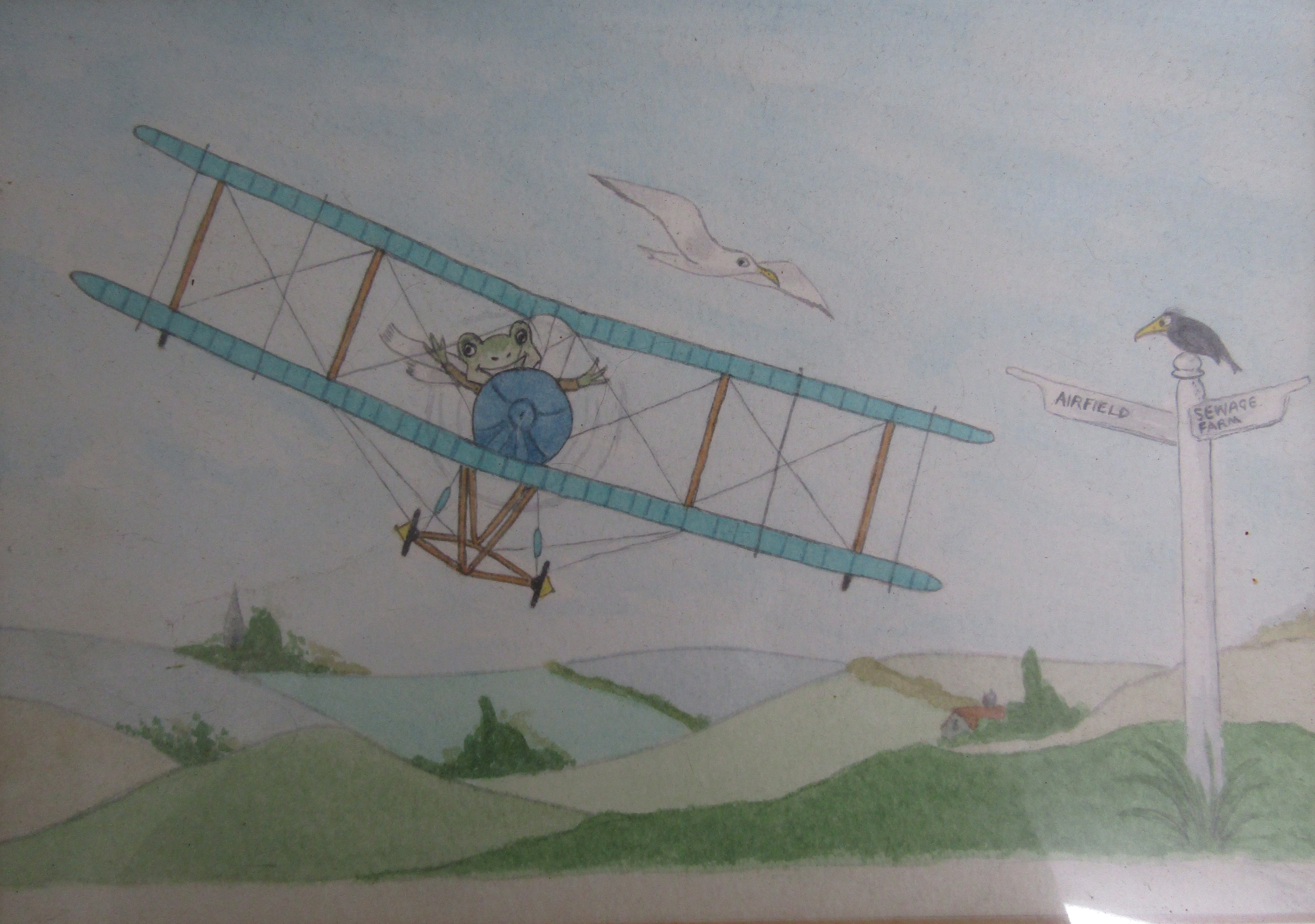 5 framed Wind in the Willows watercolours - Image 2 of 6