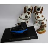 Pair of Spaniel fireside dogs (23cm) Ricko model Austin 7 De Luxe saloon and small spaniel figure