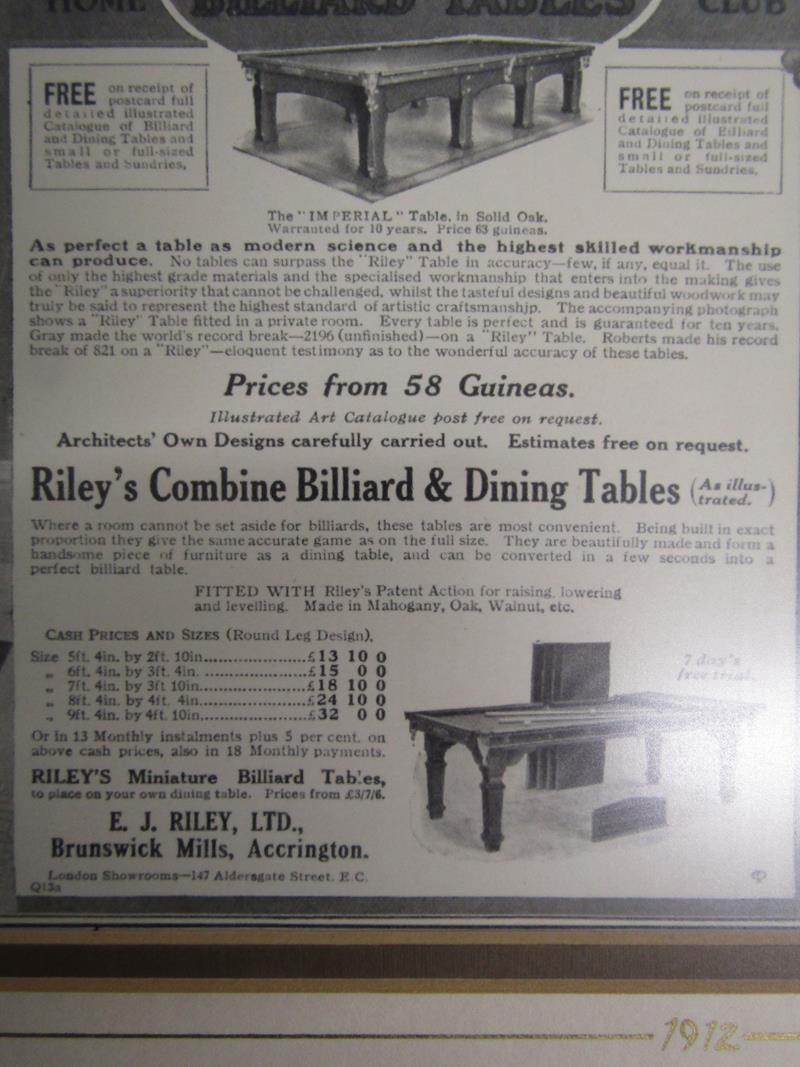 Snooker prints - Frank Reynolds 'Degenerate Times, Shepperson? 'Manners Modes', Riley's Billiard - Image 9 of 9