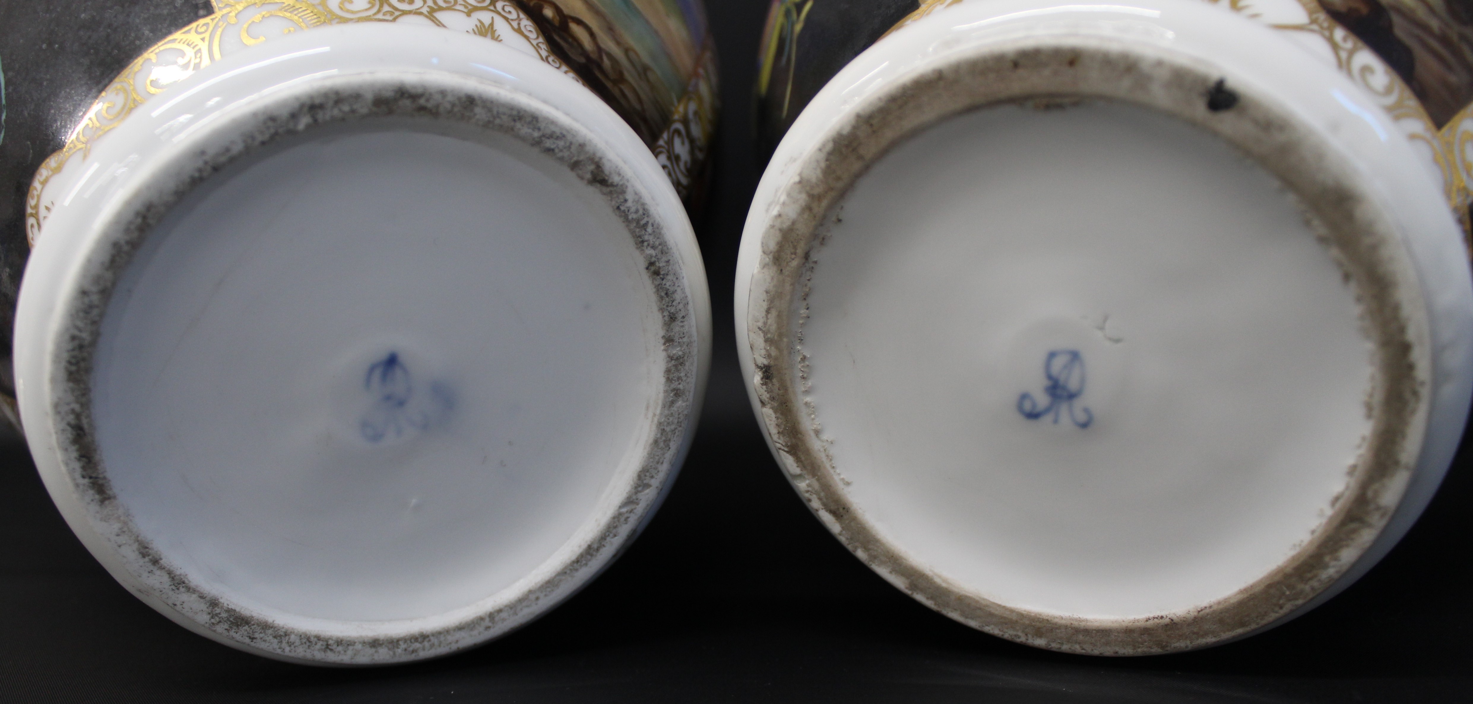 Pair of large 19th century Augustus Rex porcelain jars and covers, each with polychrome decoration - Image 9 of 9