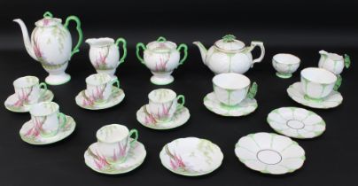 Royal Albert Foxglove coffee service (1 cup missing) & Aynsley Butterfly pattern part tea service