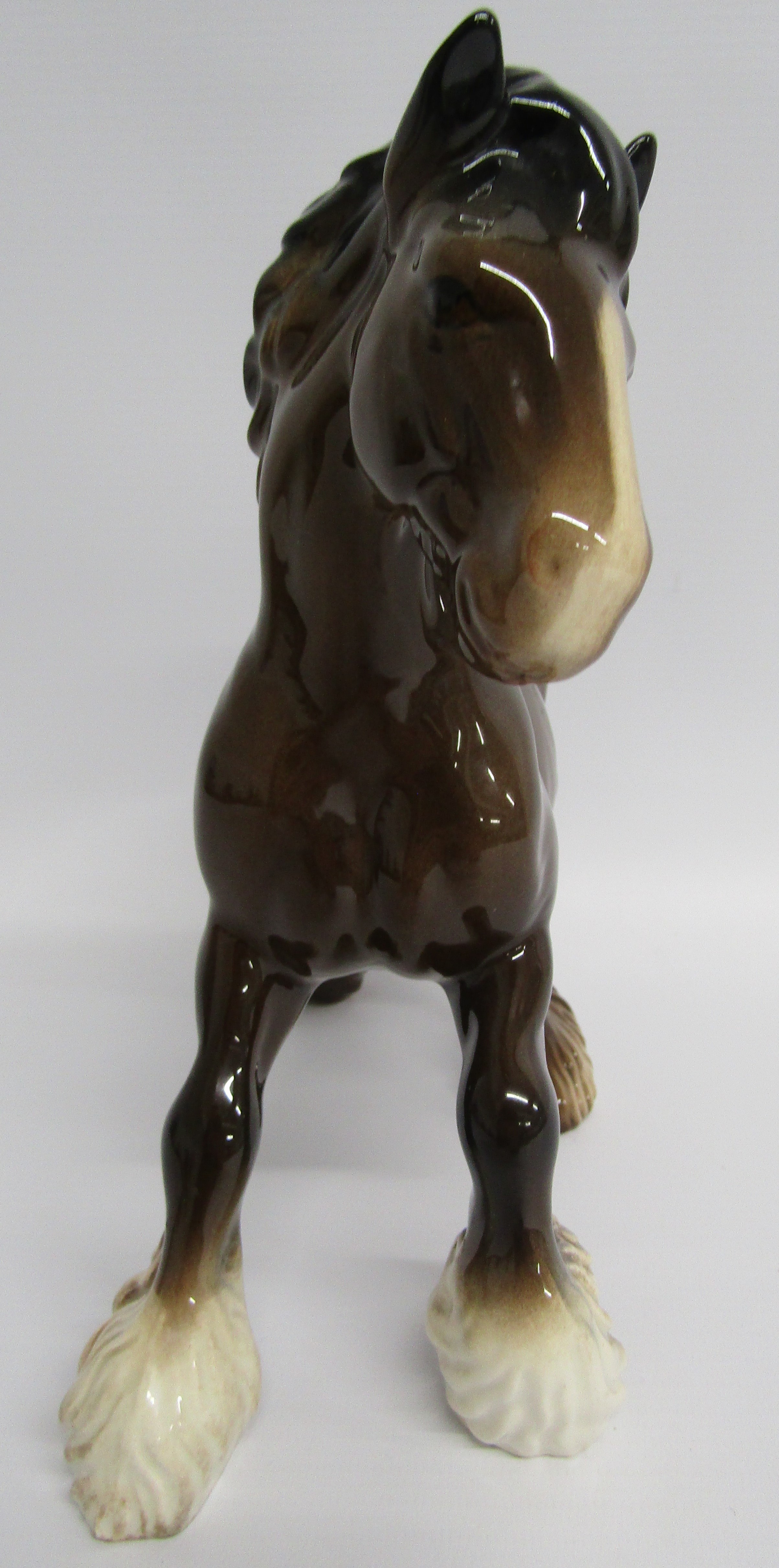 Matt black Beswick Persian cat 1867 and Beswick Shire horse - Image 10 of 11