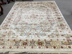 Gold & cream ground full pile oriental carpet 350cm by 240cm