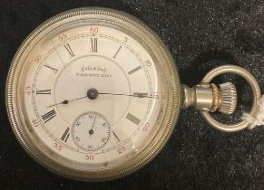 Columbus Railway King pocket watch in a steel screw case