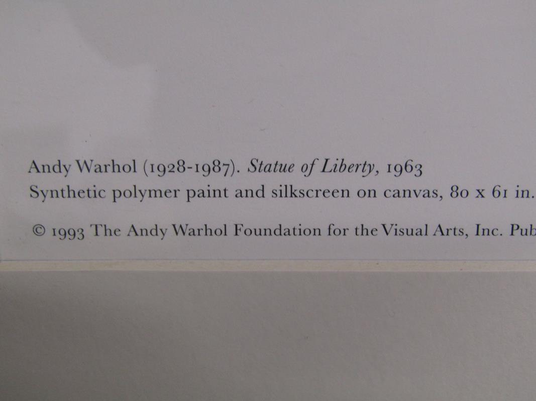 Andy Warhol lithographic print entitled 'Statue of Liberty' published by Neues New York in - Image 2 of 6