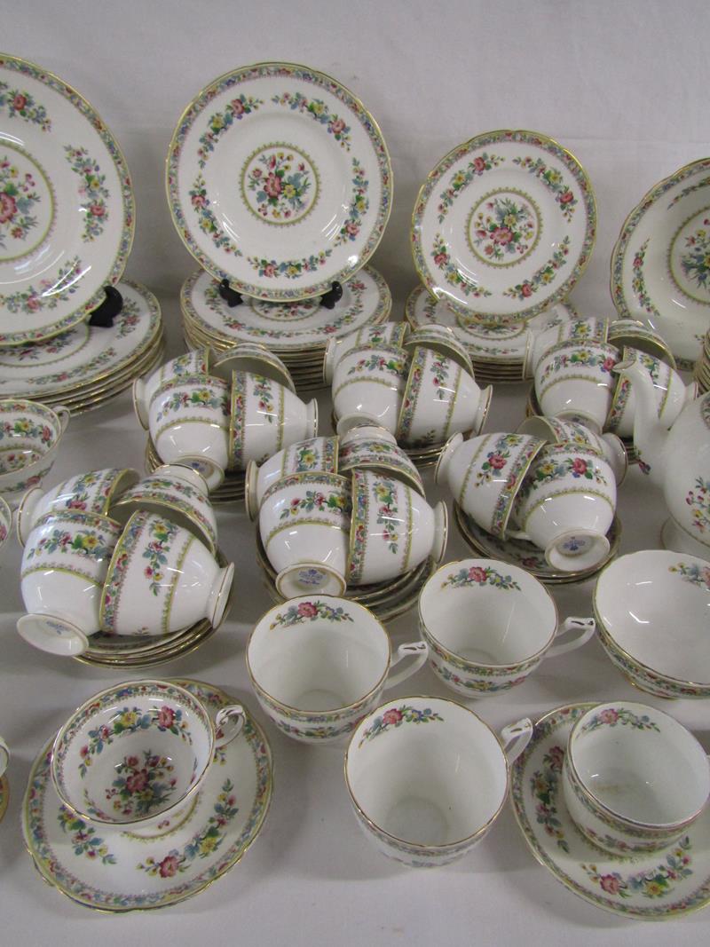 Extensive collection of Coalport 'Ming Rose' includes teapot, cups, saucers, cake plates, dinner - Image 4 of 6