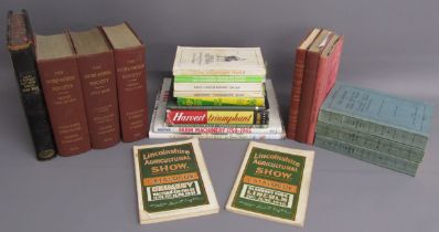 Collection of agricultural books includes The Shire Horse Society, Royal Agricultural Society, etc