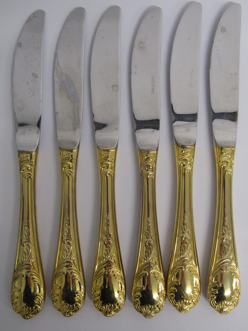 Rostfrei 24K gold plated 24 piece cutlery set - Image 3 of 9