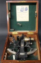 Henry Hughes & Son sextant, numbered 51904, with examination certificate by Cooke of Hull dated 15.
