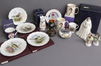 William Edwards 100th anniversary WW1 mug, Royal Albert collector plates 'The Woodland Bird