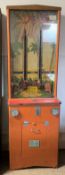 Monkey climbing penny in the slot arcade game by R Wright & Son of Bridlington. Dimensions Ht