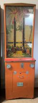 Monkey climbing penny in the slot arcade game by R Wright & Son of Bridlington. Dimensions Ht