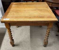 1930's draw leaf dining table on barley twist legs