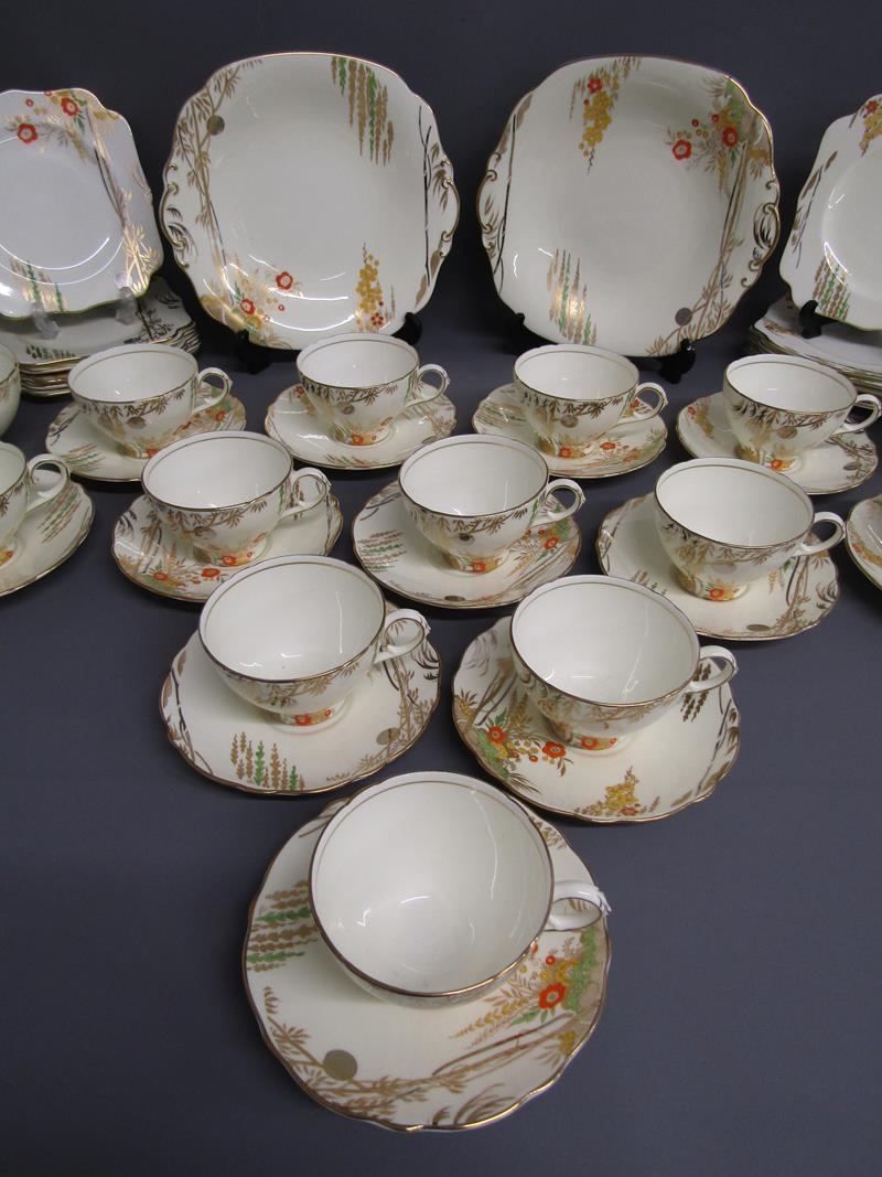 Cauldon Ware China, 3977 tea set includes 2 cake plates, 12 side plates, 12 cups and saucers, - Image 3 of 8