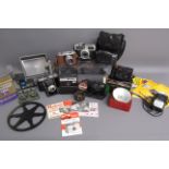 Collection of cameras includes - Dacora Varo made in Germany, Instamatic 50 camera, Canon 35mm,