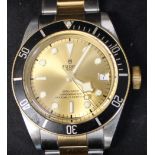 Gents Tudor Black Bay Chronometer stainless steel wristwatch, champagne dial, serial number 9135709,