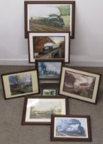 Collection of Locomotive prints includes Brian '95 LNER 2509 & '87 Mallard - Chris Woods 'The