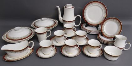 Royal Grafton 'Majestic' tea set with side plates and 20.5cm plates, tureens and gravy boat