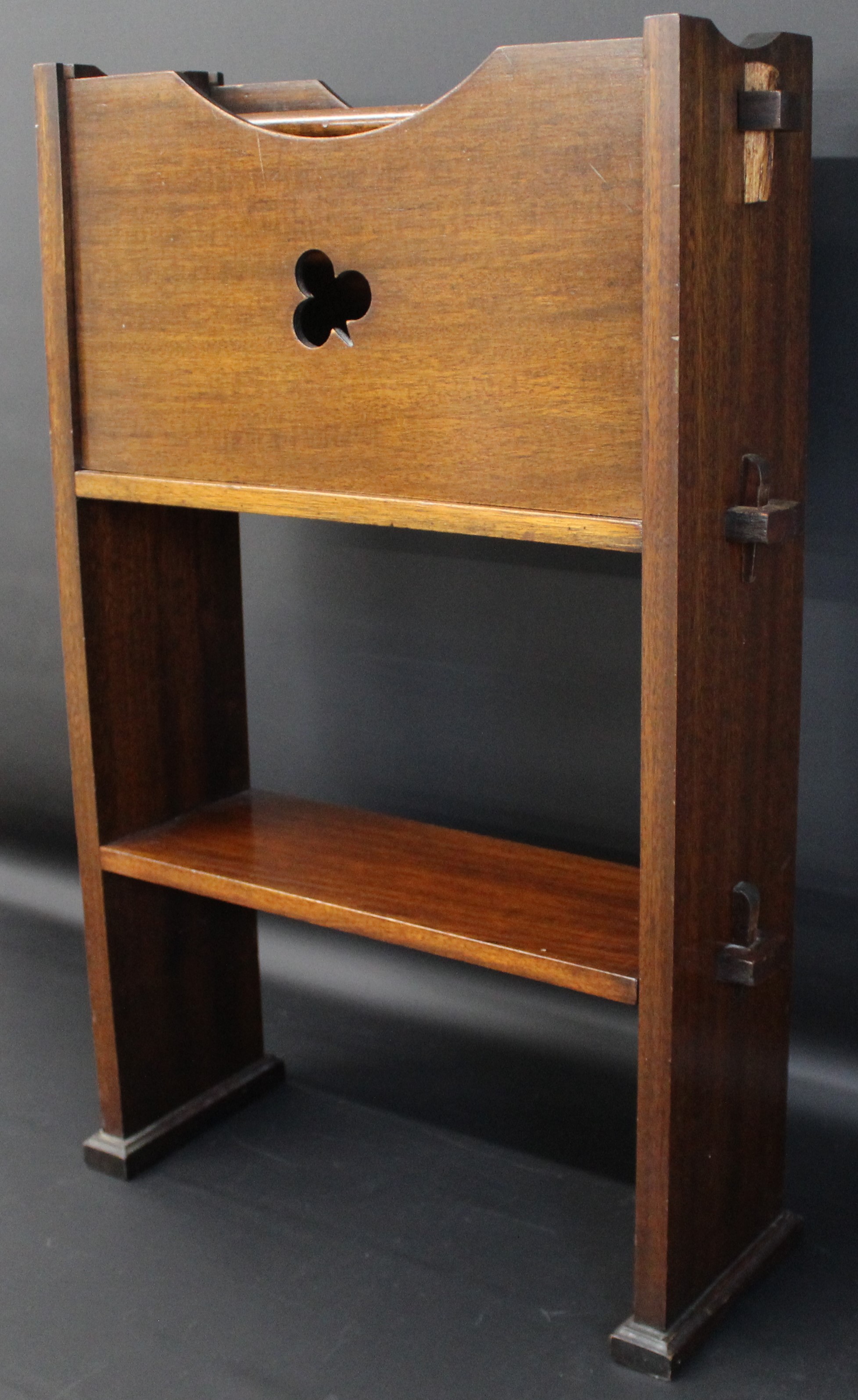 Arts & Crafts oak bookstand / journal rack stamped W A Rathbone, Clyde Street, Liverpool, 68cm h x - Image 3 of 5