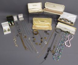 Collection of costume jewellery - includes necklaces, earrings, rings, cufflinks, bracelets etc