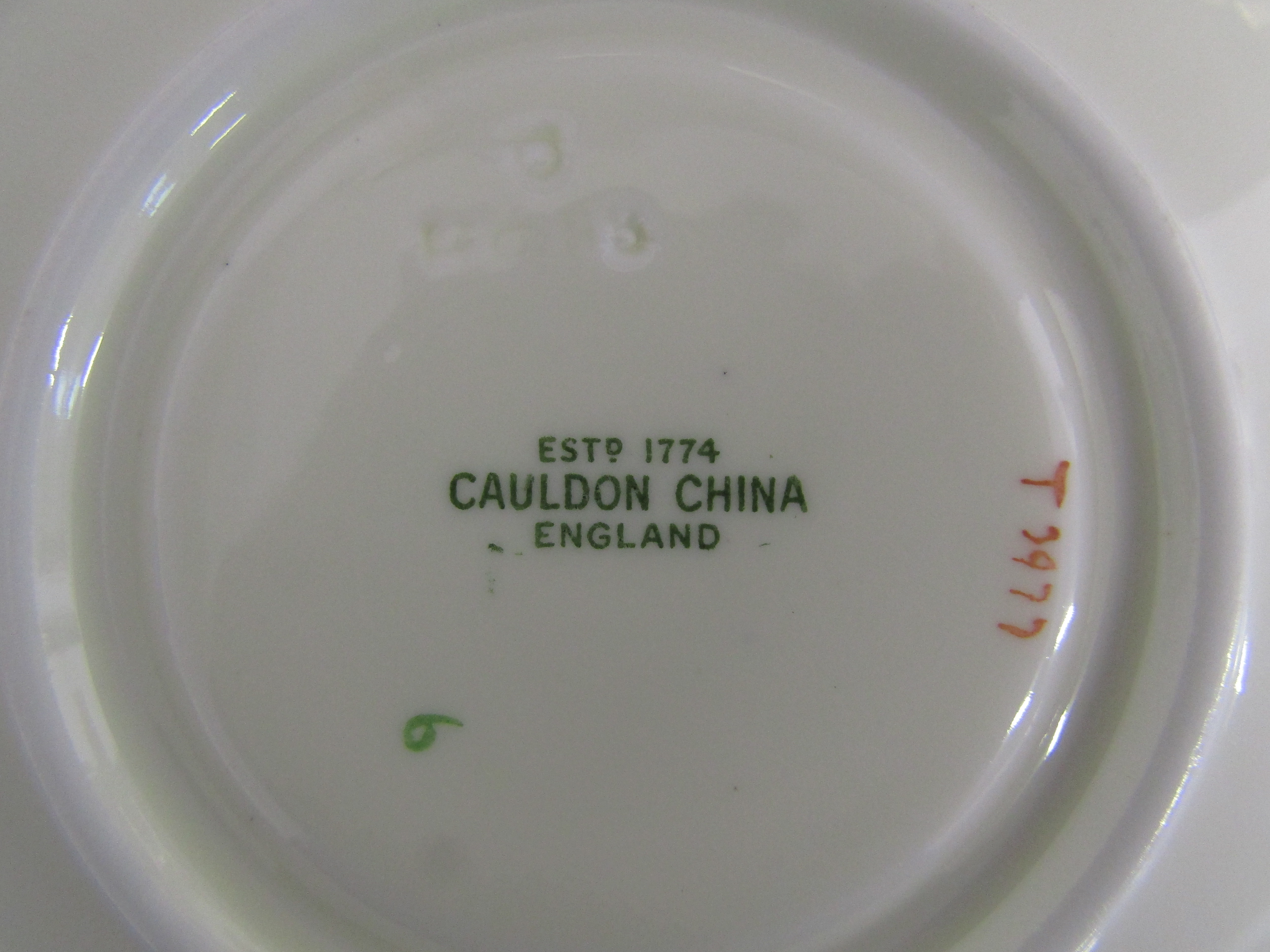 Cauldon Ware China, 3977 tea set includes 2 cake plates, 12 side plates, 12 cups and saucers, - Image 7 of 8