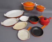 Collection of Cousances cooking dishes includes 24 oval dish,16 frying pan, 18 oval casserole with