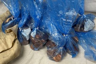 Large bag of old pennies - uncirculated