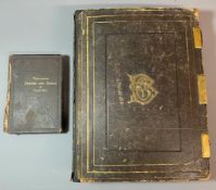 Large leather bound journal or common place book with monogram CAB, inscription 'Every day