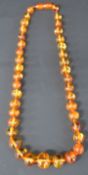 Amber bead necklace, 24cm drop