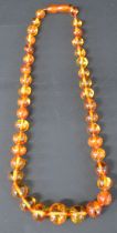 Amber bead necklace, 24cm drop