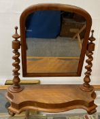 Large Victorian toilet mirror on barley twist columns