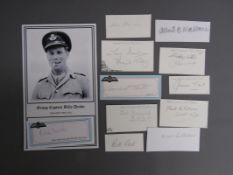 Collection of pencil signed autographs - mainly pilots -  used for Robert Taylor aviation prints