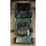 Large Hayter Harrier 56 petrol lawn mower with instruction manual