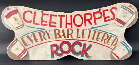 Vintage hand written advertising sign for Cleethorpes Rock