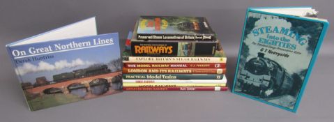 Collection of railway books includes steam and model books