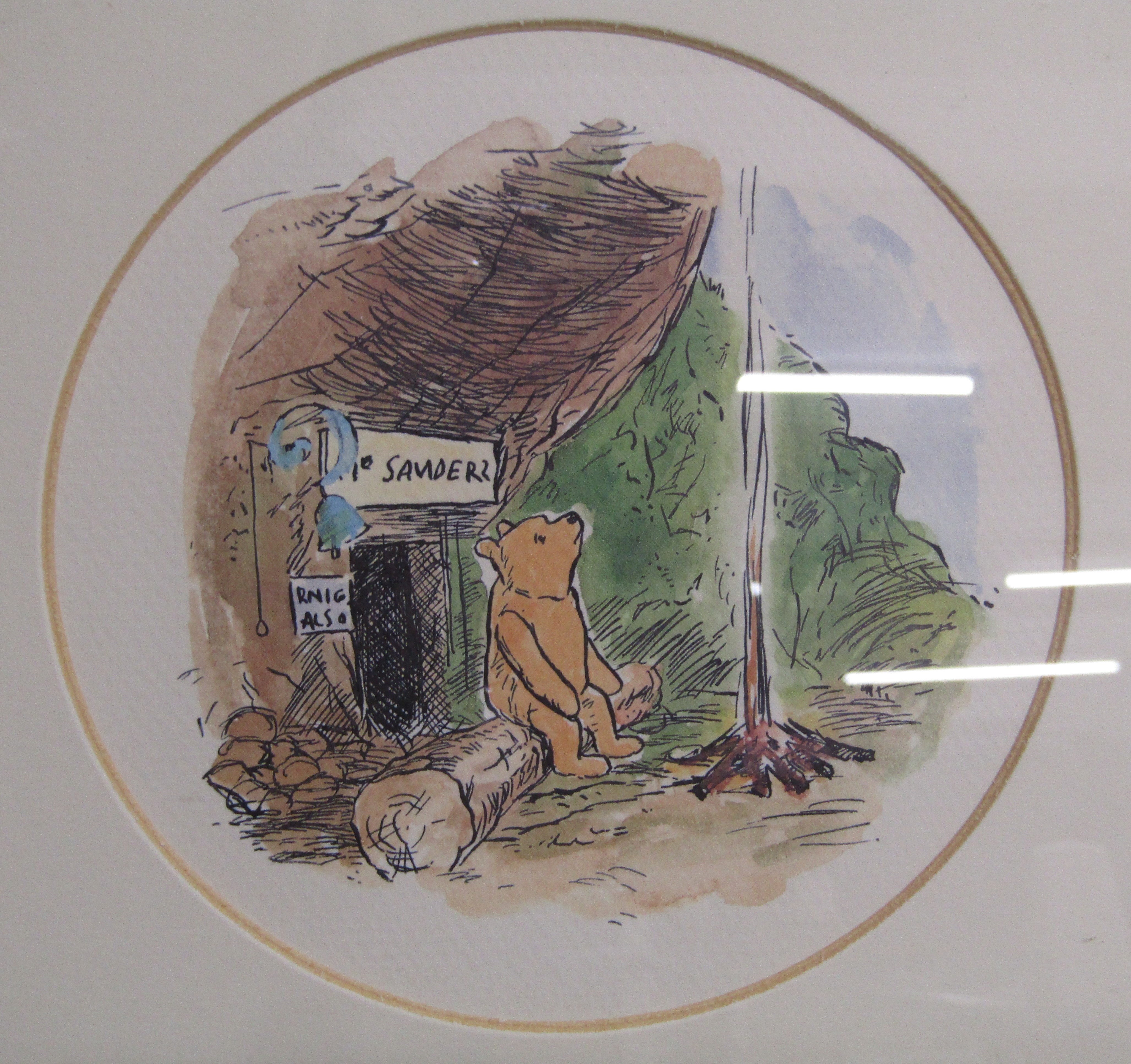 3 pine framed Winnie the Pooh prints, Basset's Allsorts and Bluebird Confectionary tins, Beswick - Image 6 of 8