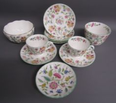 Small collection of Minton Haddon Hall includes saucers, cups, sugar bowl etc
