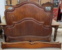 Mahogany French double bed (molding to foot of bed is loose) W155cm