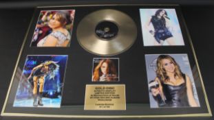 Framed Miley Cyrus limited edition "Gigantic CD Gold Disc & Photo Display of the Album "The Time