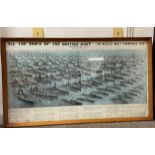 Large framed poster 'All The Ships Of The British Navy' published by the Daily Telegraph & drawn