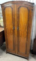 Mid 20th century Butilux gentleman's wardrobe with labelled sectional interior W 95cm Ht 186cm D