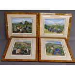 Margaret Loxton 'Burgundy Vineyards' collection each limited edition 690/1250 and pencil signed