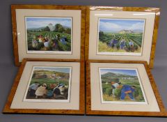 Margaret Loxton 'Burgundy Vineyards' collection each limited edition 690/1250 and pencil signed