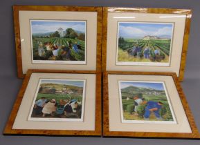 Margaret Loxton 'Burgundy Vineyards' collection each limited edition 690/1250 and pencil signed